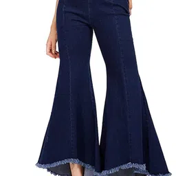 wardah Women Jogger Fit High Rise Dark Blue Jeans-picture-17