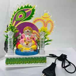 awesome craft Lord Ganesh with RGB Color Light Ganpati Bappa Vinayak Ji Decorative Showpiece Decorative Showpiece - 18 cm image 5