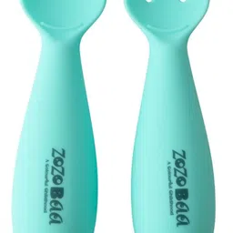 zozobaa Spoon and Fork Set for Baby | Soft-Tip First Stage Feeding Spoons for Infants - 100 % Silicone - Food Grade-picture-13
