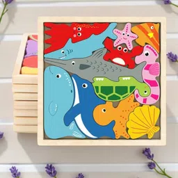 vhd Sea Animal Wooden Jigsaw Puzzle for Kids – Educational Toy Q13-picture-26