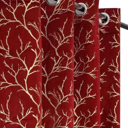 ankita weaves 274 cm (9 ft) Long Door Velvet Room Darkening Curtain (Pack Of 2)-picture-25