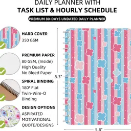 the papier ocean Undated Daily Productivity Tracker and Task Organizer A5 Planner Ruled 160 Pages image 2