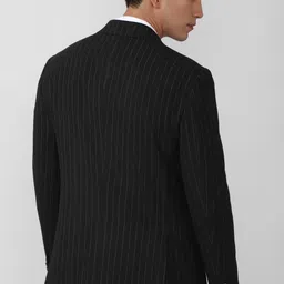 peter england Men Striped Single Breasted Formal Blazer image 2