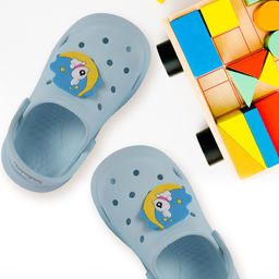 Yellow Bee Girls Parrot Applique Rubber Clogs-picture-21