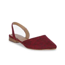 Biba Women Maroon Printed Mules Flats-image-24