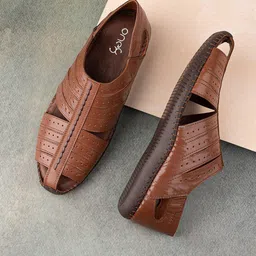 One8 Men Ethnic Leather Fisherman Sandals-picture-15