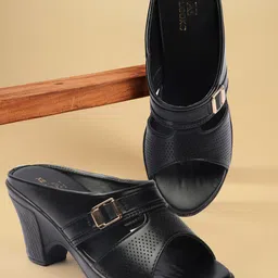 XE Looks Perforated Platform Heel Mules image 3