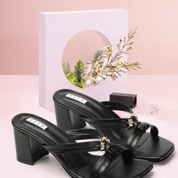 ELLE Embellished Open Toe Block Heels-picture-34