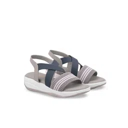 madam glorious Striped Open Toe Comfort Heels image 2