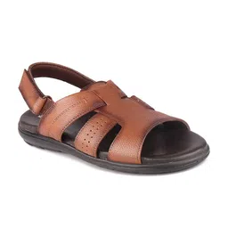 Red Chief Men Tan & Black Leather Comfort Sandals image 5