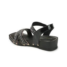 ICONICS Printed Strappy Wedge Heels image 3
