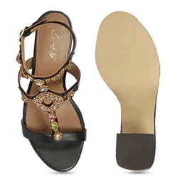 Saint G Embellished Leather Block Sandals image 2