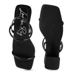 London Rag Open Toe Block Heels With Backstrap image 4