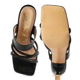 London Rag Textured Criss-Cross Strap Slim Heels image 3