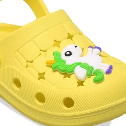 Yellow Bee Girls Unicorn & Rainbow Design Clogs image 3