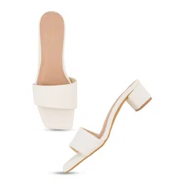 Mast & Harbour White Party Open Toe Block Heels image 3