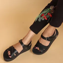 Carlton London sports Textured Open Toe Comfort Heels image 4