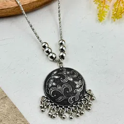 NAMAN ARTS Silver-Plated Oxidised Chain-picture-19