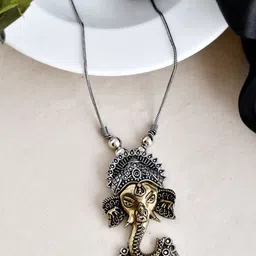 NAMAN ARTS Brass Silver-Plated Oxidised Chain-picture-30