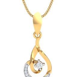 KUBERBOX  Striking Curvy 18KT Gold Diamond-Studded Pendant-0.99gm-image-96