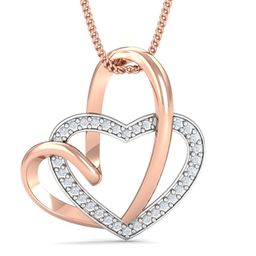 KUBERBOX Interwoven Heart 18KT Rose Gold Diamond-Studded Interwoven Heart Pendant-1.7gm-picture-22