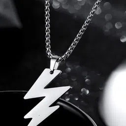 SALTY Silver-Plated Thunderbolt Radiance Pendant With Chain-picture-16