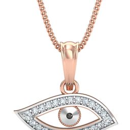 KUBERBOX 18KT Rose Gold Evil Eye Diamond-Studded Pendant -0.64 gm-image-69
