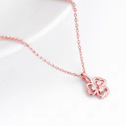 GIVA 925 Sterling Silver Rose Gold Plated Floral Pendant-picture-58