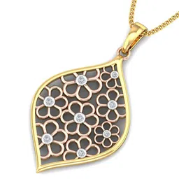 KUBERBOX 18KT Gold Diamond Studded Pendant - 2.18 g image 4