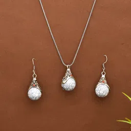 Silvermerc Designs Silver-Plated Onyx Studded Jewellery Set-picture-21