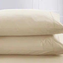 maspar Beige Solid 200 TC Cotton Single Bed Fitted Sheet with 1 Pillow Cover 20 Collection image 2