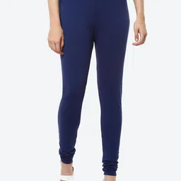 Biba Women Navy Blue Solid Churidar Length Leggings-picture-39