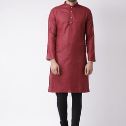 KISAH Men Maroon Kurta with Churidar-picture-35