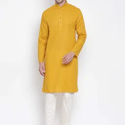 ROYAL KURTA Mandarin Collar Pure Cotton Kurta with Churidar image 1