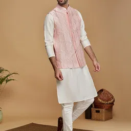 KISAH Mandarin Collar Kurta with Churidar & Nehru jacket-picture-23