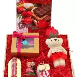 mantouss Chocolate Box+Teddy with Rose+ Couple Statue+Message Bottle+Key Chain+Card Paper Plastic Gift Box-picture-11