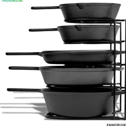 fangruik Utensil Kitchen Rack 5 Tier Iron Kitchen Storage Rack for Pots, Pans, Plates, and Trays Iron-picture-21
