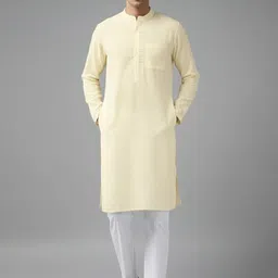 univibe Men Solid Pure Cotton Straight Kurta-picture-15