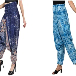 narnari Printed Rayon Women Harem Pants image 1