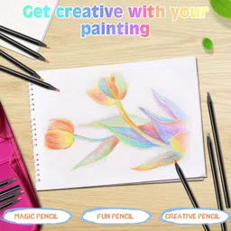 nispruhay 12 Pack Rainbow Pencils Art Supplies 7 in 1 Black Wooden Rainbow Colored Pencil image 2