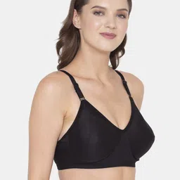 Souminie Black Solid Non Wired Fill Coverage Cotton Everyday Bra image 4