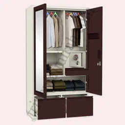 triveni almirah KADAMBARI Steel Dressing Almirah Full Mirror & Number Locker Carbon Steel Collapsible Wardrobe image 4