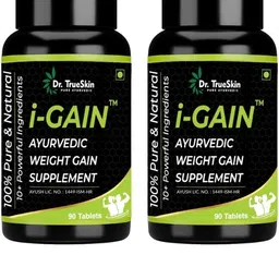 dr.trueskin i-Gain Herbal Weight Gain Balanced Max Tablets ++ 2Pcs Nutrition Bars-picture-44