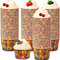 ucorps Pack of 100 Paper Multicolor Disposable Ice Cream Paper Cups for Ice Cream, Gulab Jamun, Snacks-picture-13