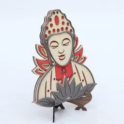 shribalajiarts Laser Cut Design MDF God Budh Table Art With Stend Office D cor image 3