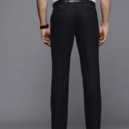 raymond Men Slim Fit Dark Blue Viscose Rayon Trousers image 3