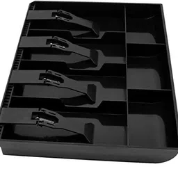 nishiv ABS Plastic cash drawer organizer tray, cashier drawer box with coin slot Cash Box image 2