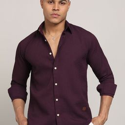 FUBAR Slim Fit Checked Spread Collar Casual Shirt-picture-11