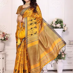 KALINI Kalamkari Printed Art Silk Saree-picture-29