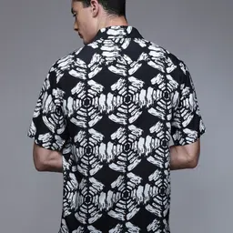 Paper Cut Oversized Printed Spread Collar Casual Shirt image 2